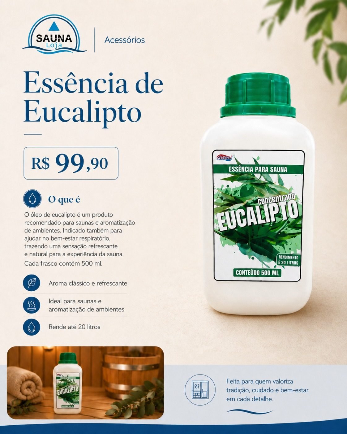 Essência de Eucalipto para sauna